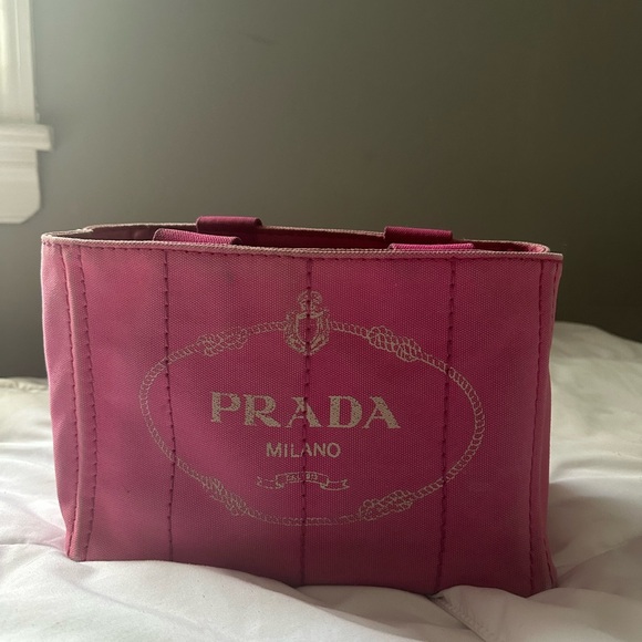 Prada Canapa mini pink canvas tote - Picture 1 of 10